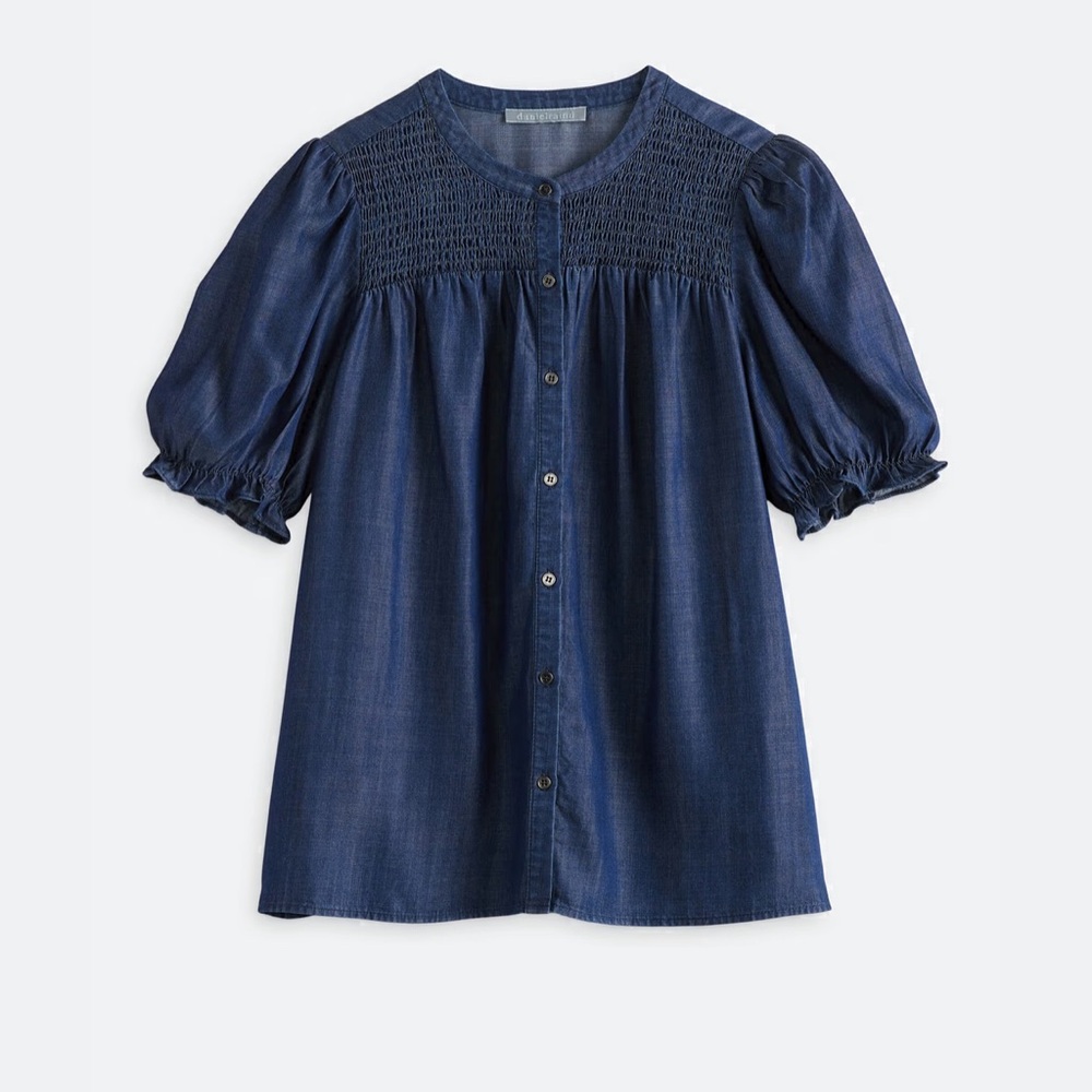 Daniel Rainn Yvette Smocked Button Down Blouse - Picture 5 of 7